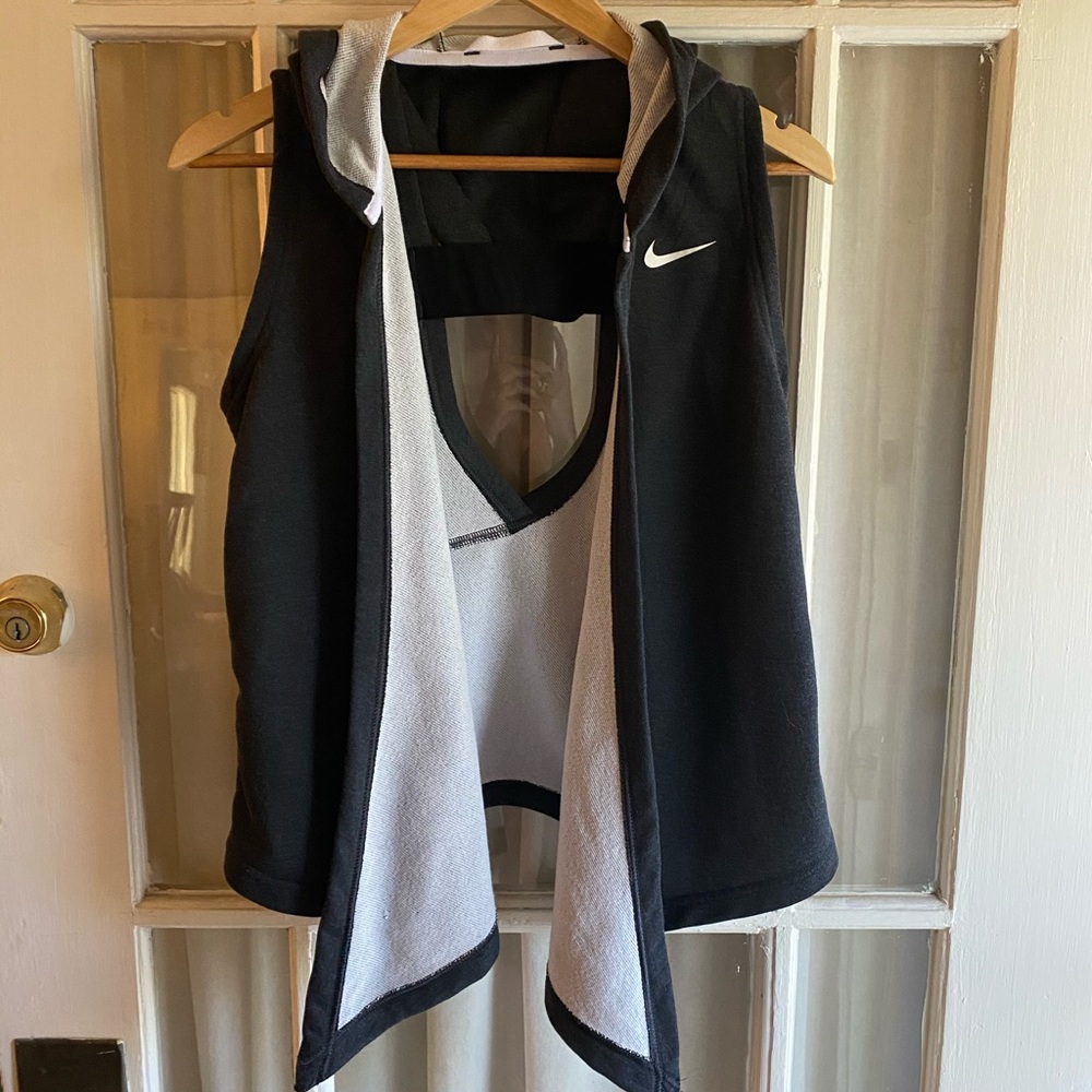 Nike Fleece Vest with Hood and Cutout Back